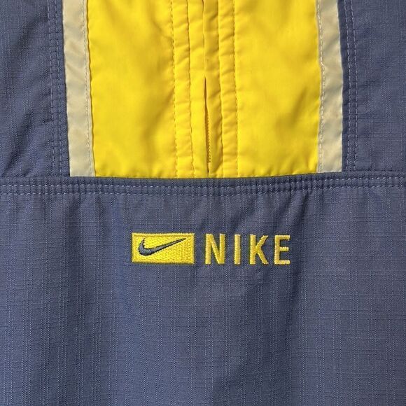 Vintage Unisex Nike Blue/Yellow Pullover 1/4 Zip Windbreaker Size L - Picture 4 of 16